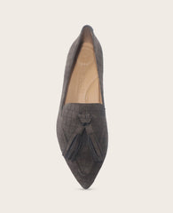 Kenneth Cole Glova Embossed Suede Tassel Heel – Chocolate | Gentle Souls | CHOCOLATE SUEDE