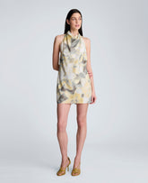Kenneth Cole Cowl Mock Neck Dress | PASTEL YELLOW MULTI