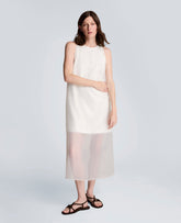 Kenneth Cole Sequin Sheer Overlay Crewneck Mini A-Line Dress | FEATHER WHITE