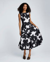 Kenneth Cole Bubble Hem Midi Dress | NATURAL WHITE / BLACK