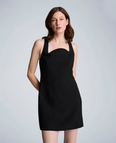 Kenneth Cole Sculpted Neck Mini Fit and Flare Dress | BLACK