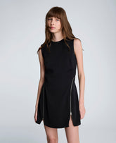 Kenneth Cole Zipper Detail Mini Dress | BLACK