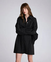 Kenneth Cole Pinstripe Shirt Dress | WHITEWASH/BLACK