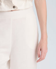 Kenneth Cole Pull On Wide Leg Linen Pant | PURE WHITE
