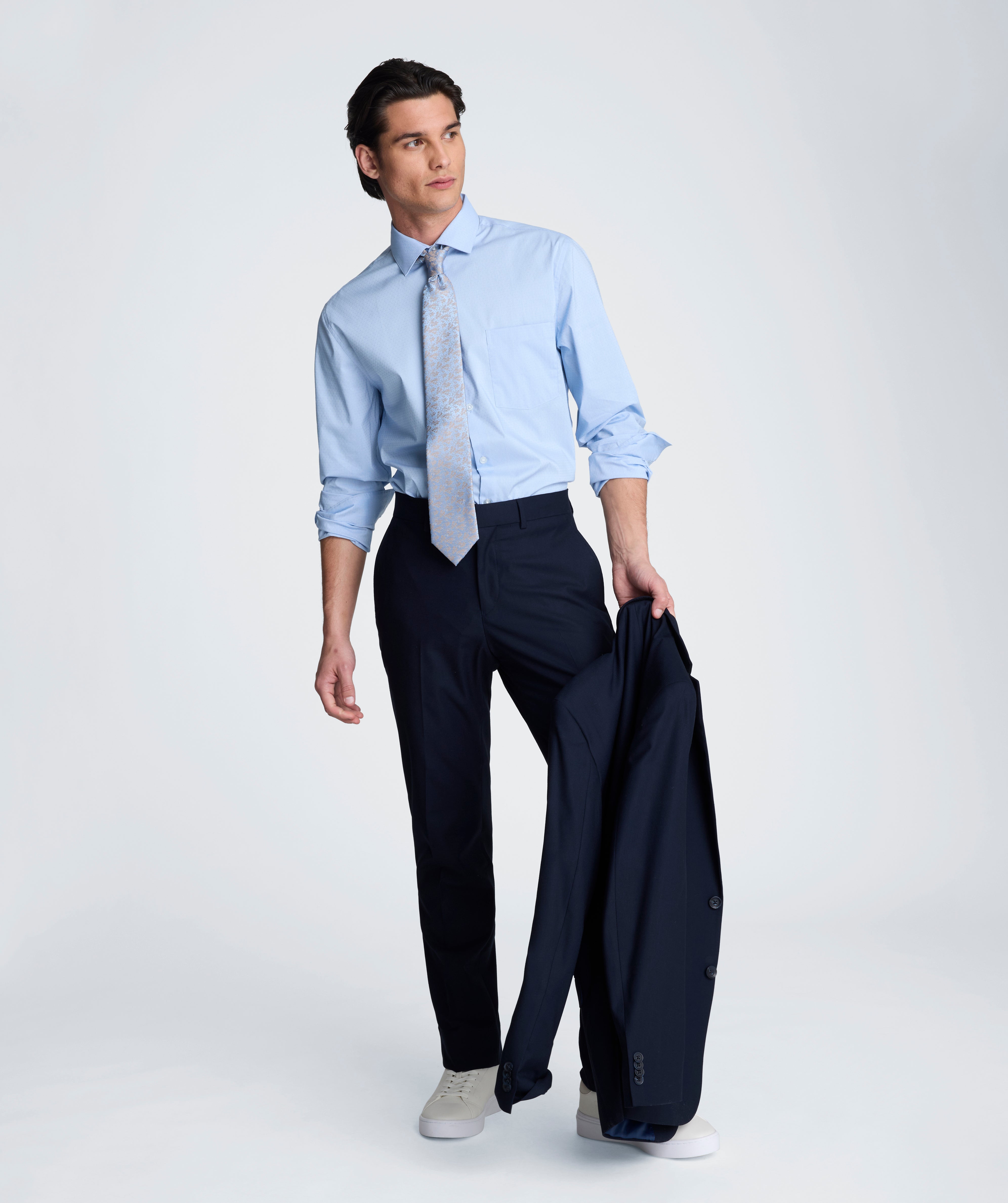 Kenneth Cole REACTION - Slim Fit Flex Stretch Dress Shirt | BLUE STRIPE