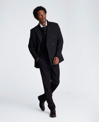 Kenneth Cole Ready Flex Slim-Fit Pinstripe Double-Breasted Suit | BLACK PINSTRIPE