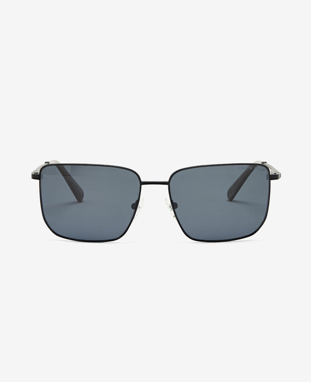 Kenneth Cole Square Titanium Sunglasses | BLACK