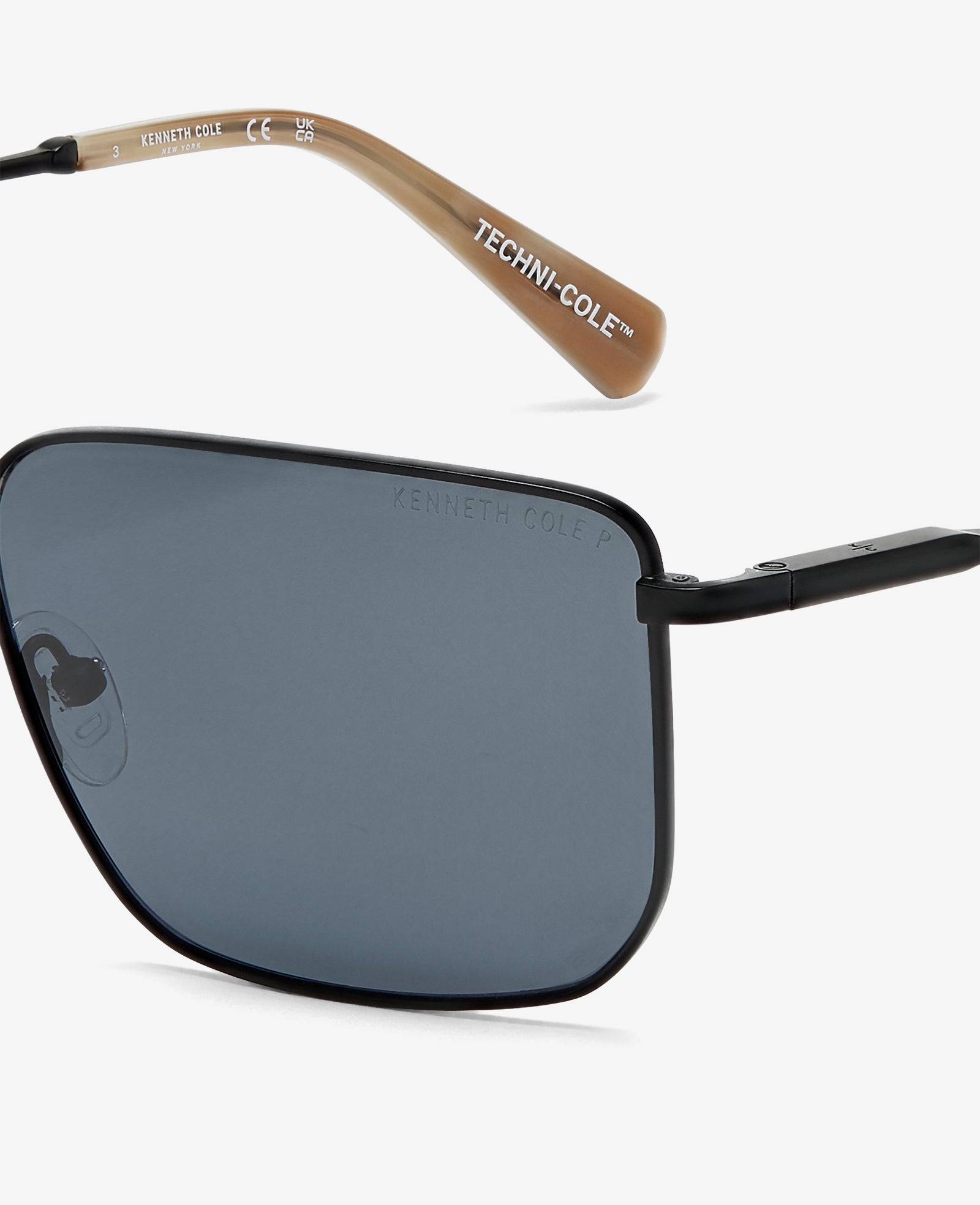 Kenneth Cole Square Titanium Sunglasses | BLACK