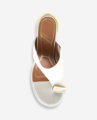 Kenneth Cole Syndika Leather Stone Toe Ring Heeled Sandal | ECRU LEATHER