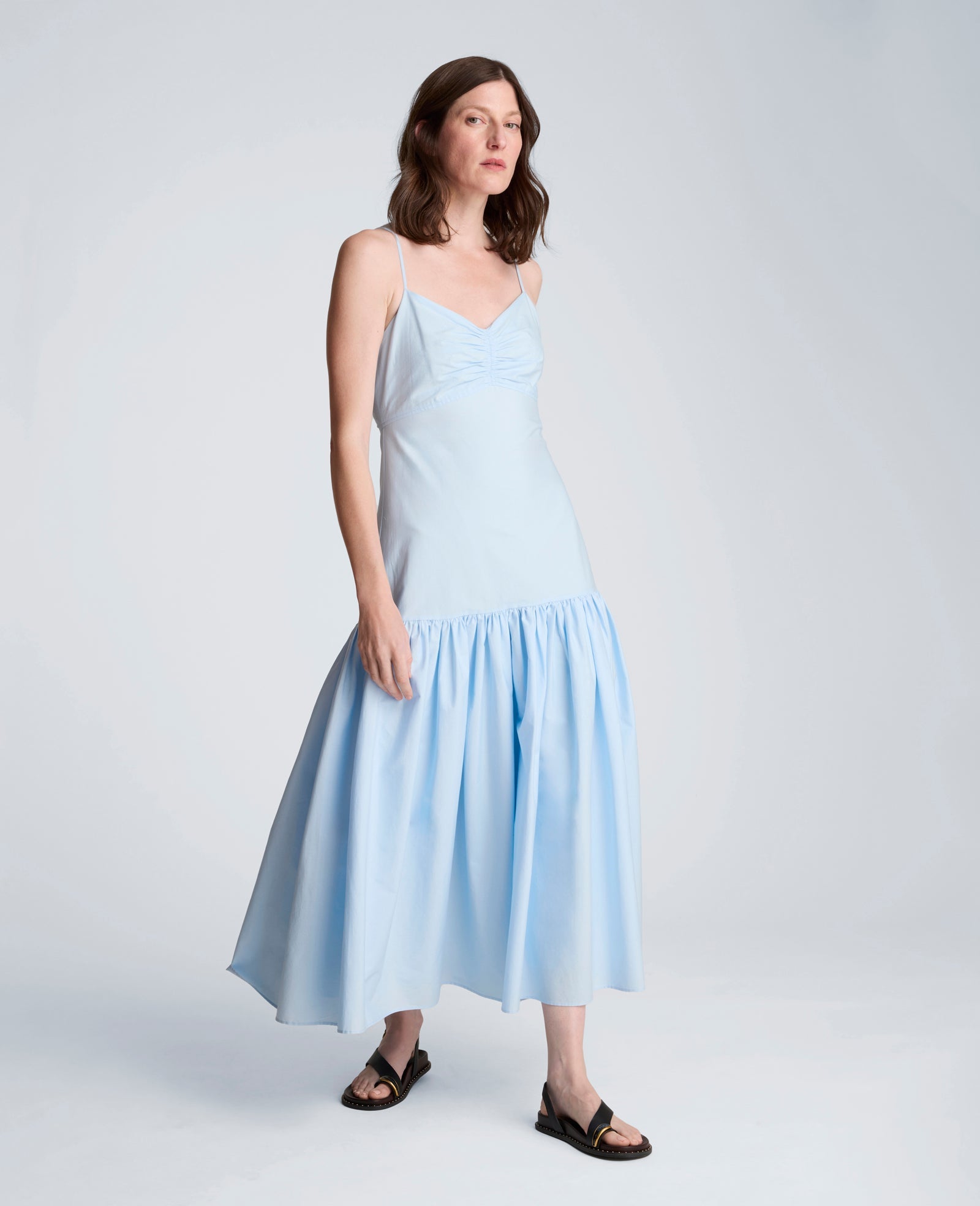 Kenneth Cole Sweetheart Bubble Flounce Midi Dress | TRANQUIL BLUE