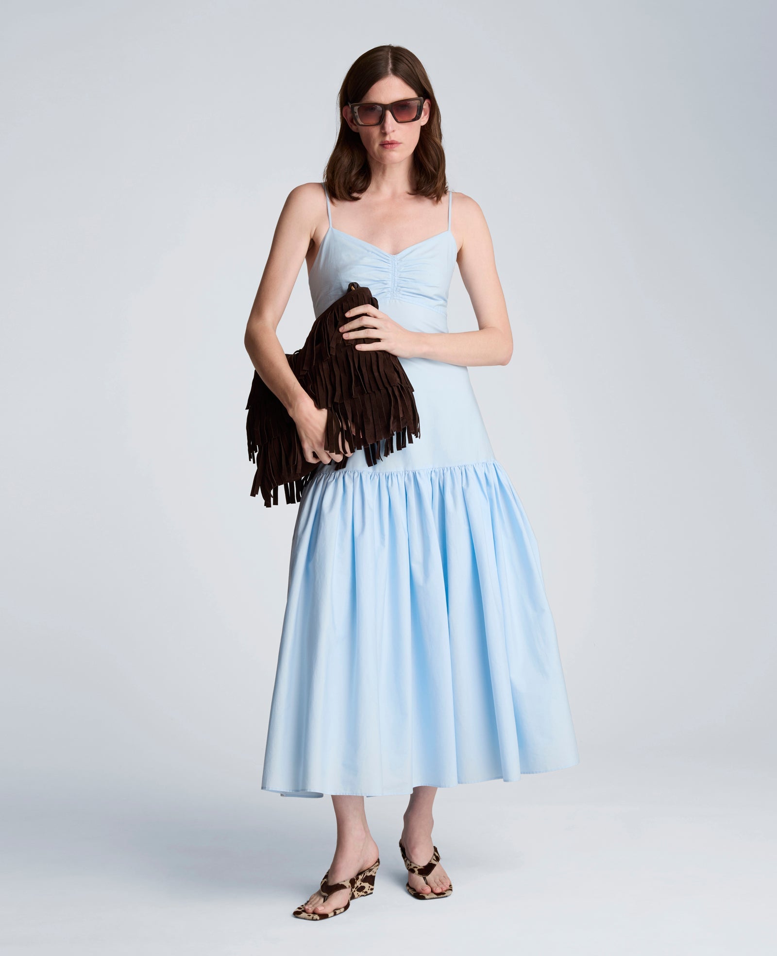 Kenneth Cole Sweetheart Bubble Flounce Midi Dress | TRANQUIL BLUE