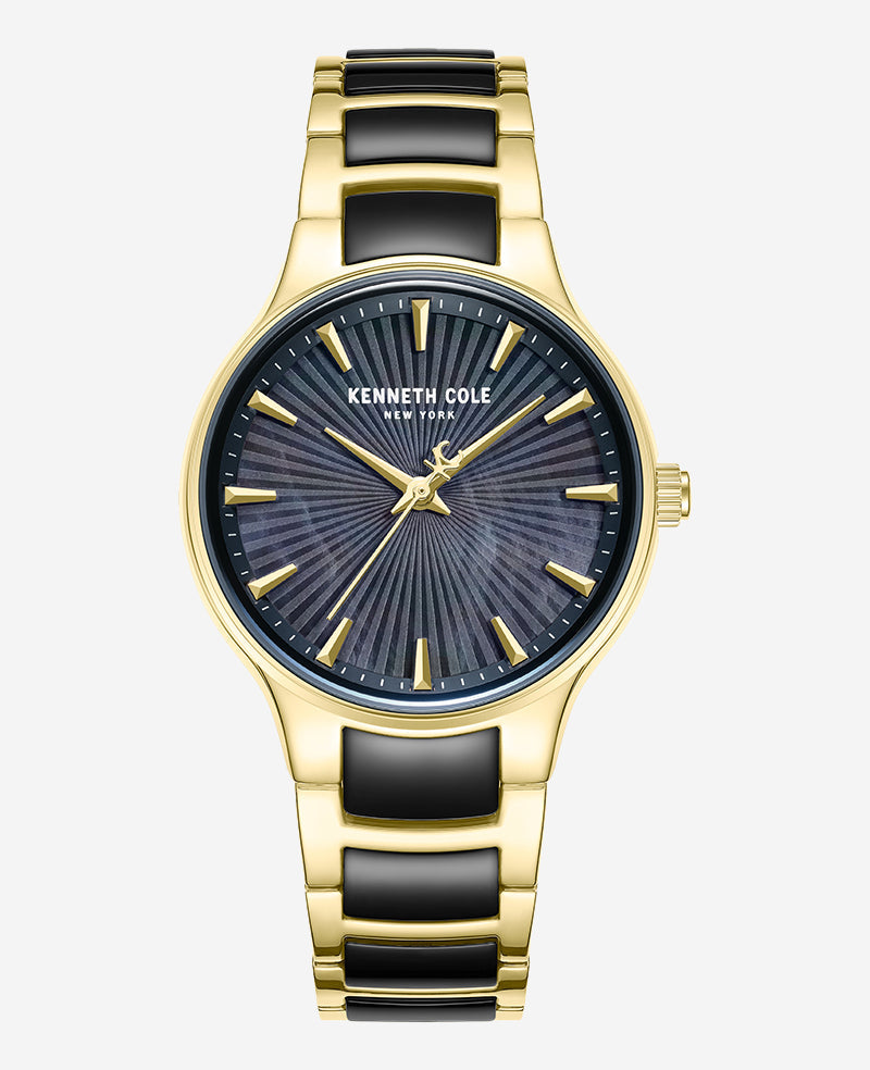 Kenneth Cole Classic Two Tone Bracelet Watch | TT BLACK/GOLD