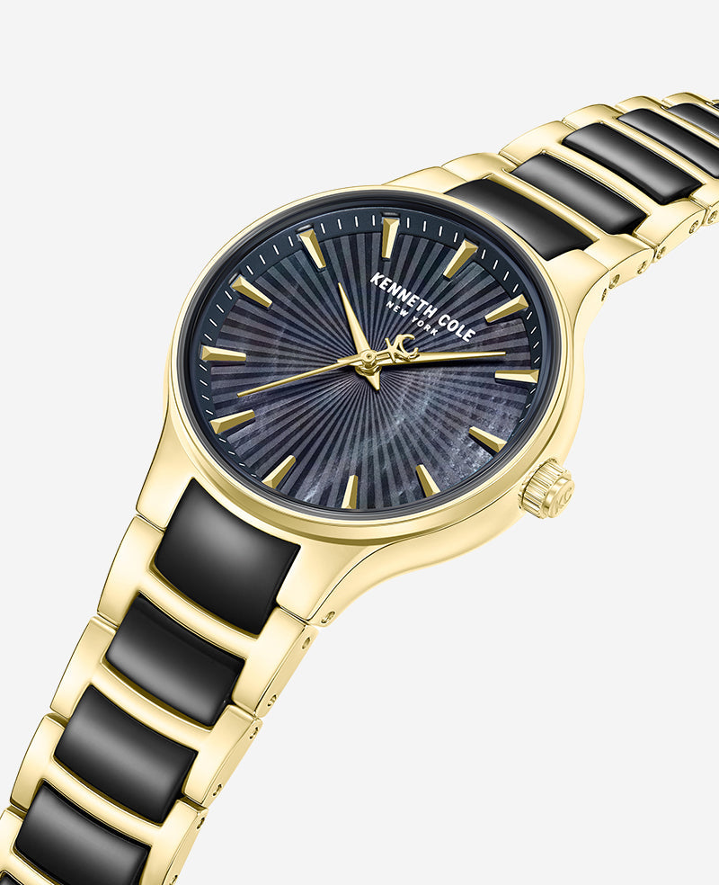 Kenneth Cole Classic Two Tone Bracelet Watch | TT BLACK/GOLD