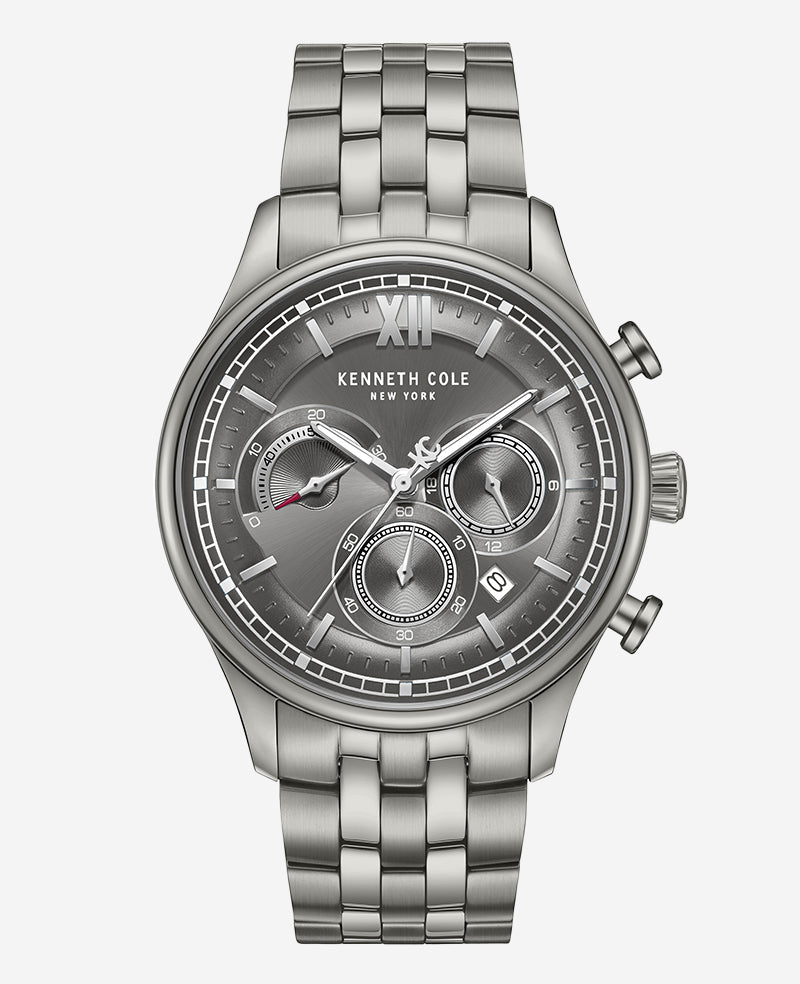 Kenneth Cole Dress Sport Chronograph Stainless Steel Bracelet Watch | GUN