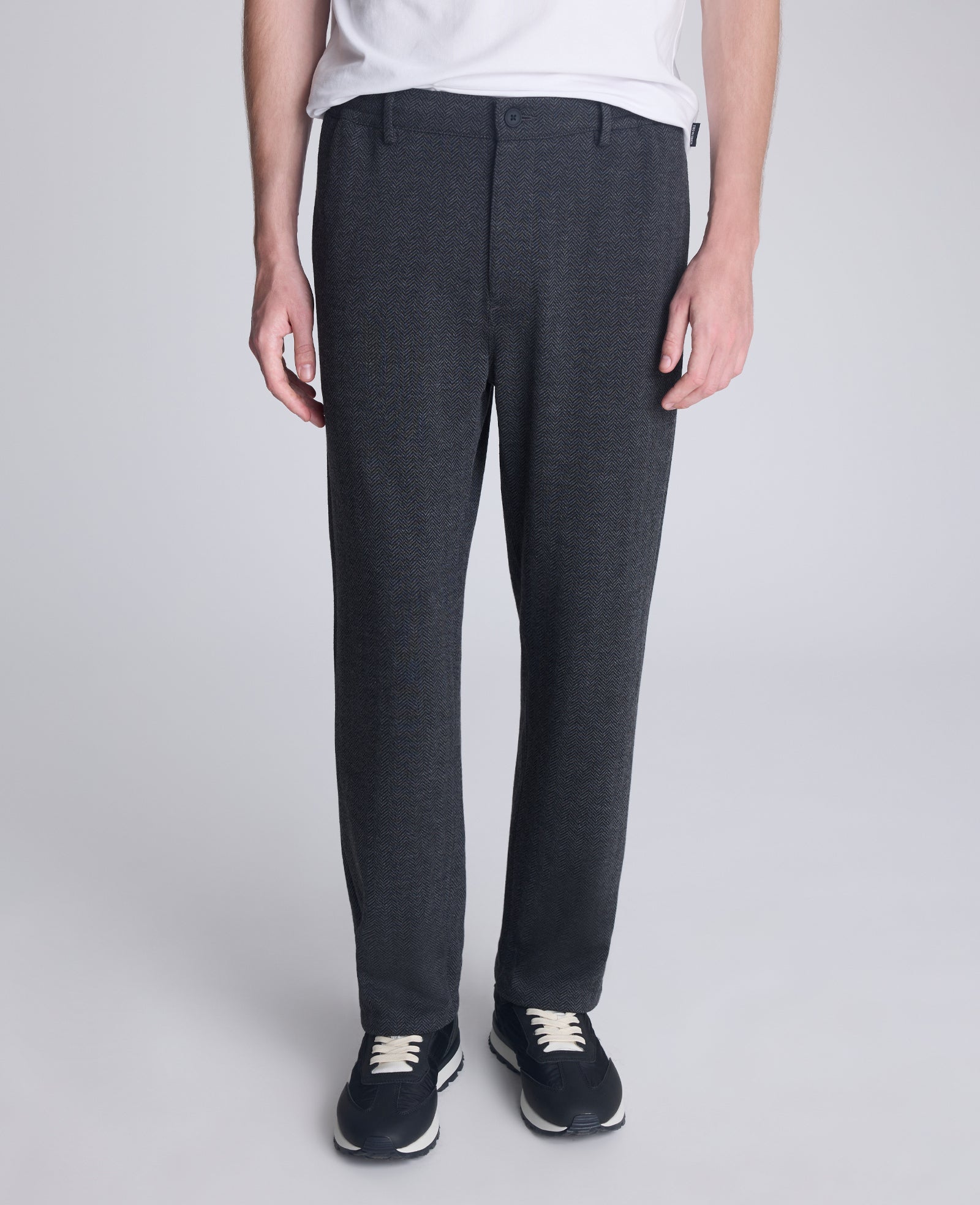 Kenneth Cole Shop Relaxed Cropped Slacks: Charcoal Mix, Stretch Fit | KC | CHARCOLE MIX