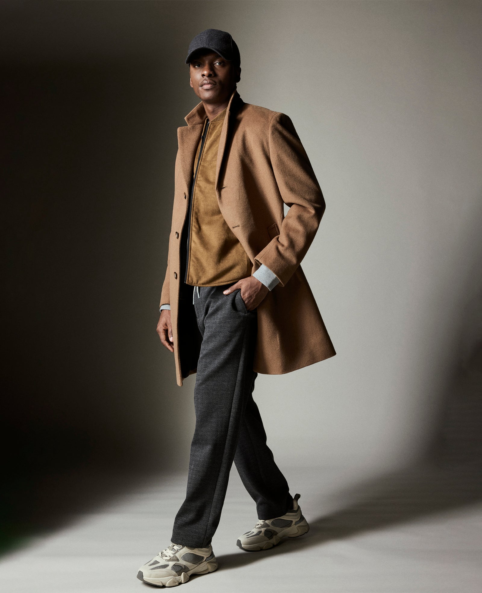 Kenneth Cole Shop Relaxed Cropped Slacks: Charcoal Mix, Stretch Fit | KC | CHARCOLE MIX