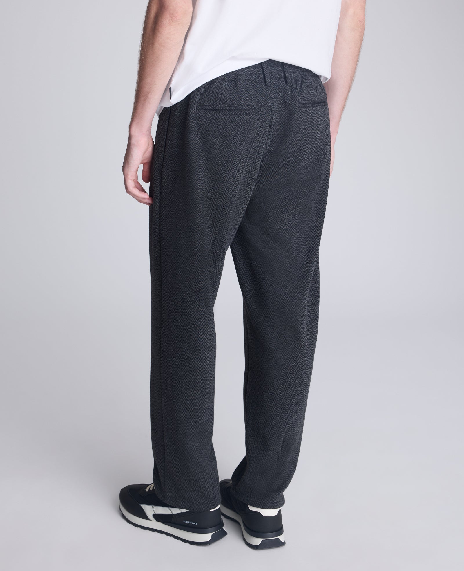 Kenneth Cole Shop Relaxed Cropped Slacks: Charcoal Mix, Stretch Fit | KC | CHARCOLE MIX