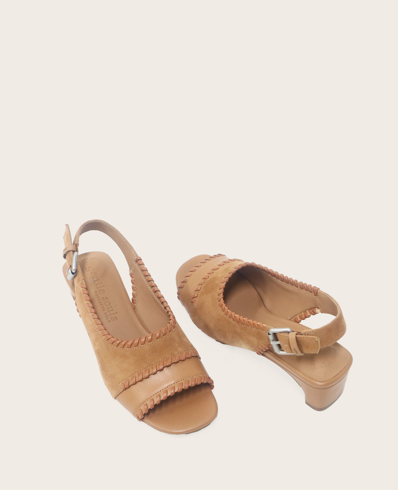 Kenneth Cole GENTLE SOULS - Samarra Suede Braided Detail Slingback Heel | TAN SUEDE