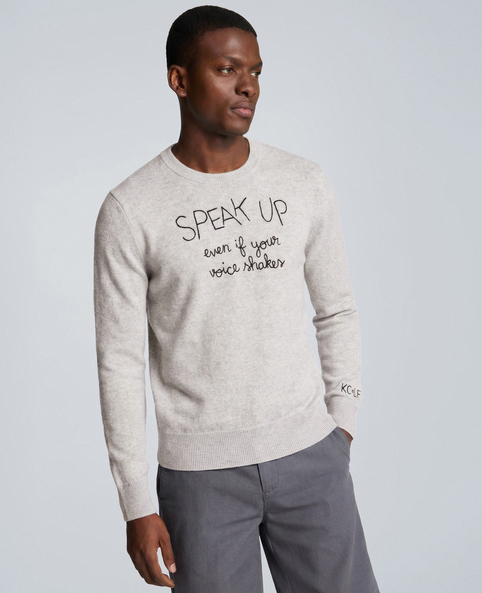 Kenneth Cole Speak Up Cashmere Crewneck Sweater, Grey | Kenneth Cole | GREY