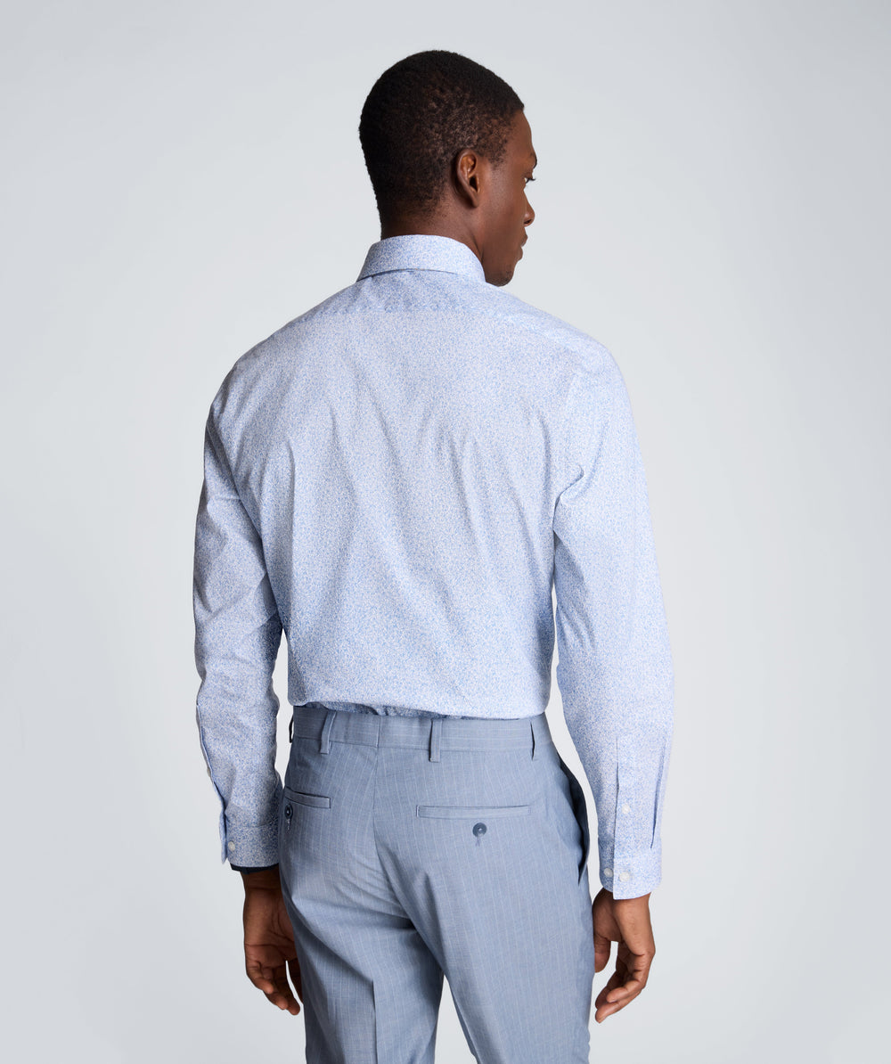 Kenneth Cole REACTION - Slim Fit Flex Stretch Dress Shirt | BLUE FLORAL