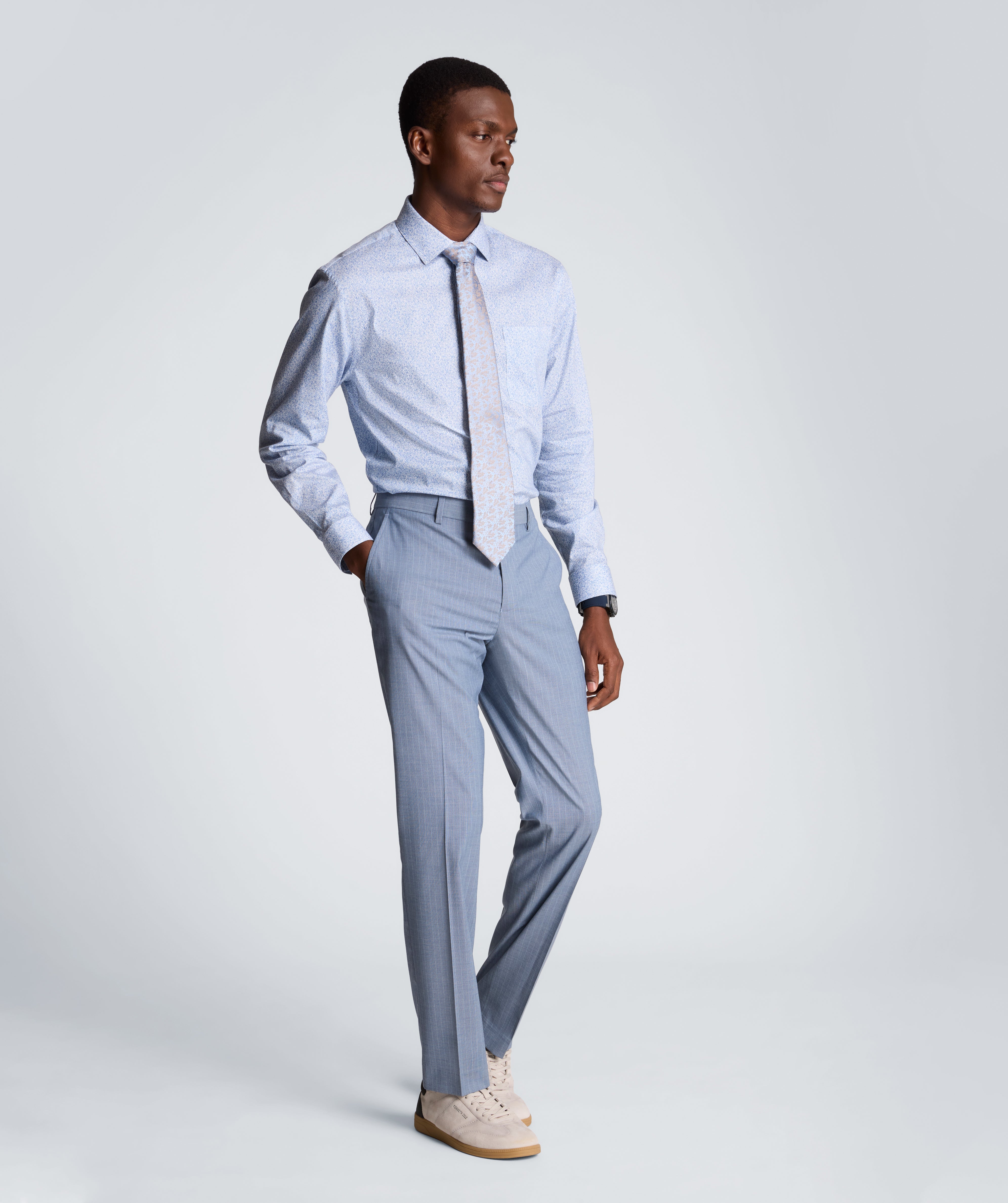 Kenneth Cole REACTION - Slim Fit Flex Stretch Dress Shirt | BLUE FLORAL