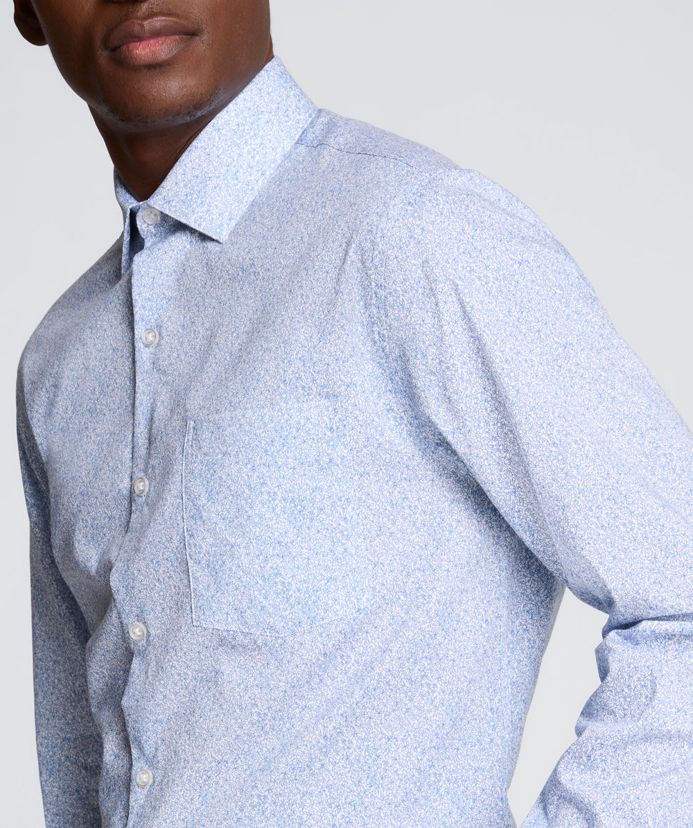 Kenneth Cole REACTION - Slim Fit Flex Stretch Dress Shirt | BLUE FLORAL
