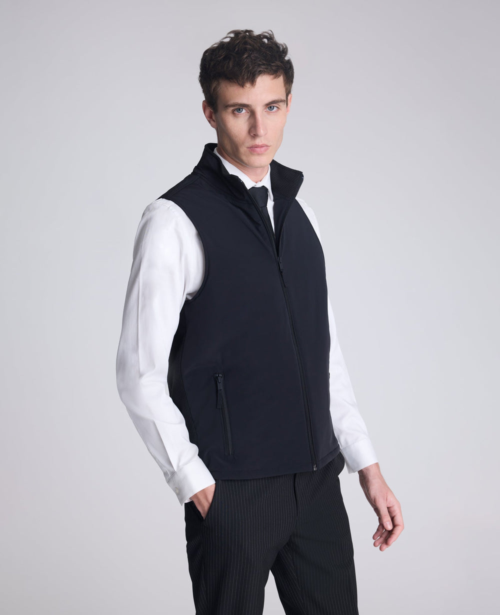 Kenneth Cole Shop Mixed Media Vest: Black, Lightweight Insulated | KC | BLACK