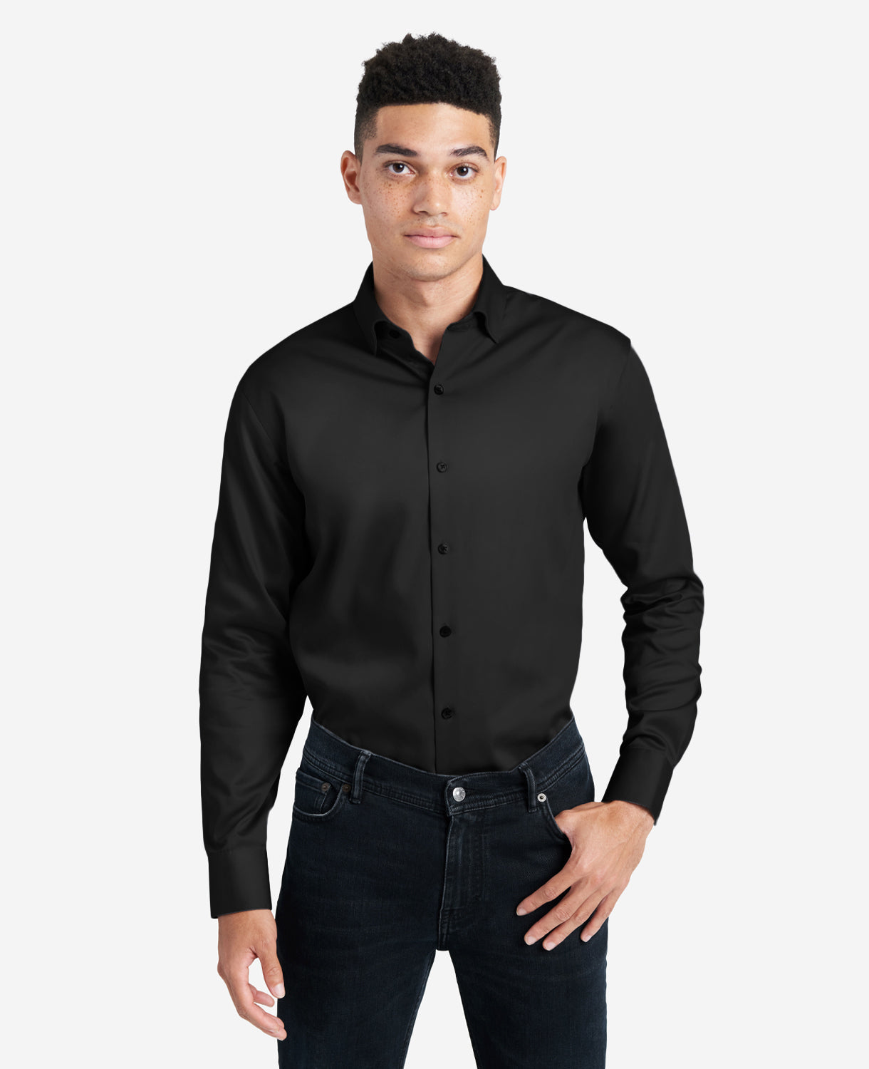 Kenneth Cole Black Stretch Dress Shirt – Flex Fit with TEKFIT | KC | BLACK