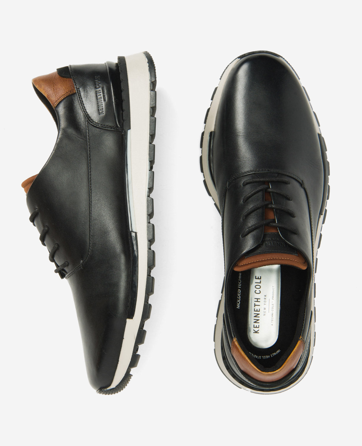 Kenneth Cole Shop Kev Black Leather Dress Shoe – Techni-Cole Comfort | BLACK/GREY