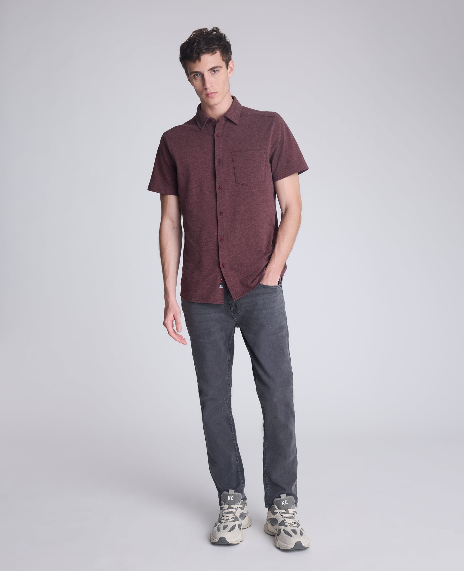 Kenneth Cole Shop Short Sleeve Sportshirt: Mulberry Mix | Kenneth Cole | MULBERRY MIX
