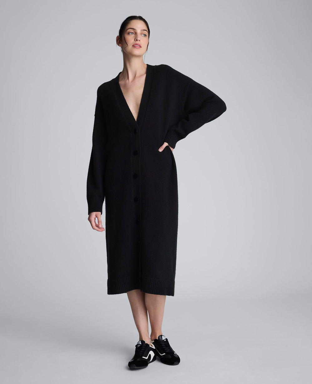 Kenneth Cole Long Button Front Cardigan Duster – Black | Kenneth Cole | BLACK