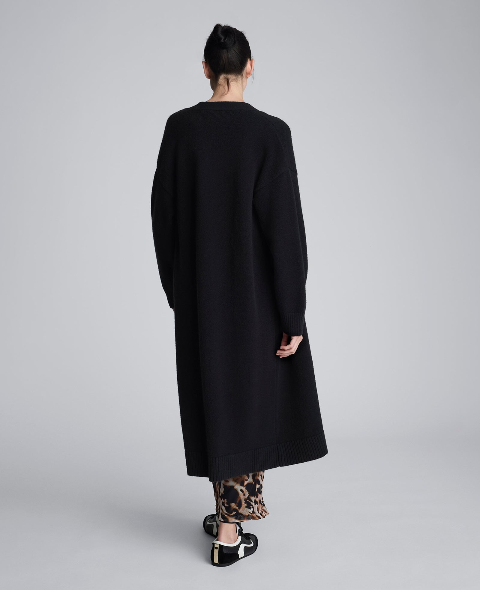 Kenneth Cole Long Button Front Cardigan Duster – Black | Kenneth Cole | BLACK