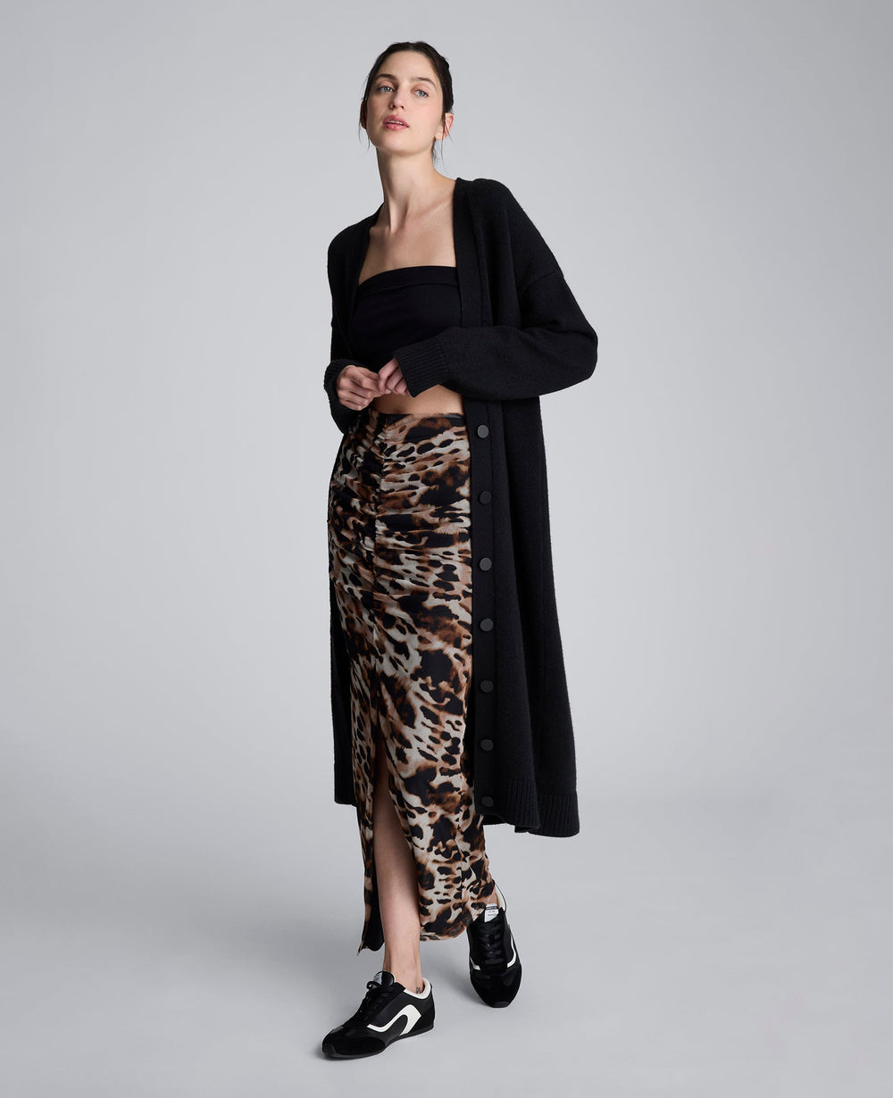 Kenneth Cole Long Button Front Cardigan Duster – Black | Kenneth Cole | BLACK