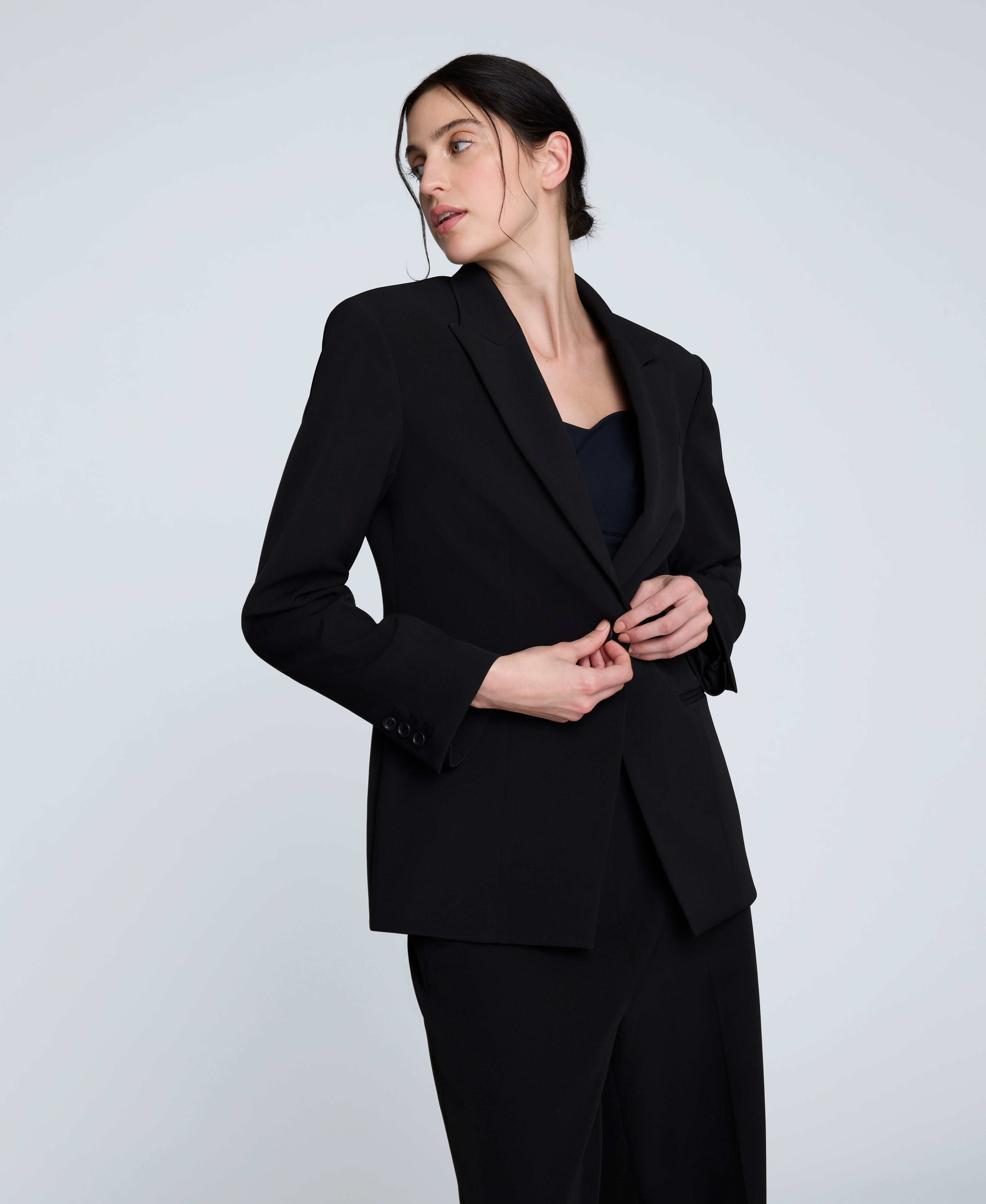 Kenneth Cole Shop Luxe Twill Slim One Button Jacket – Black | Kenneth Cole | BLACK