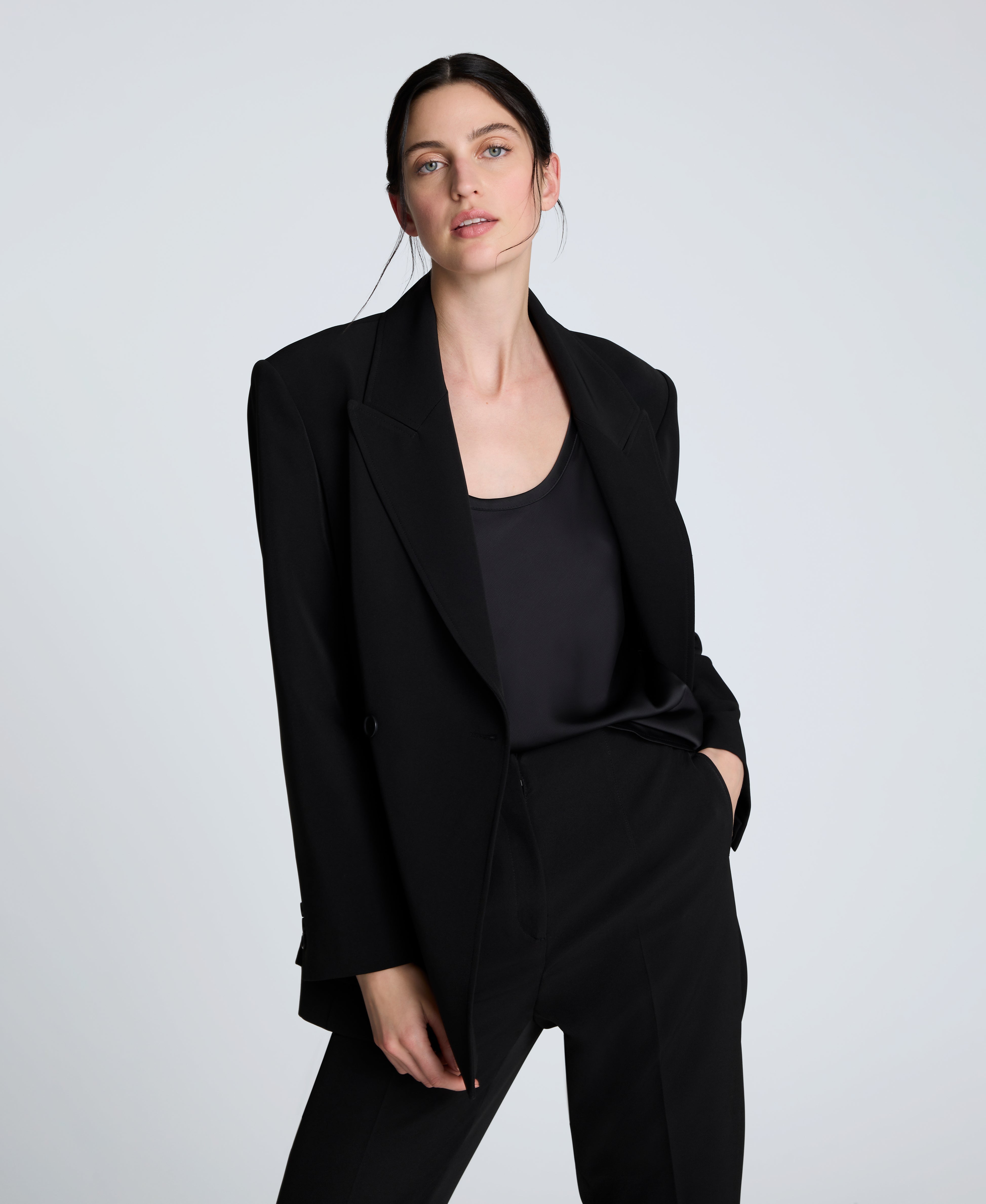 Kenneth Cole Shop Luxe Twill Slim One Button Jacket – Black | Kenneth Cole | BLACK