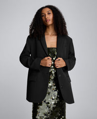 Kenneth Cole Luxe Twill Boyfriend Blazer – Oversized Black | Kenneth Cole | BLACK