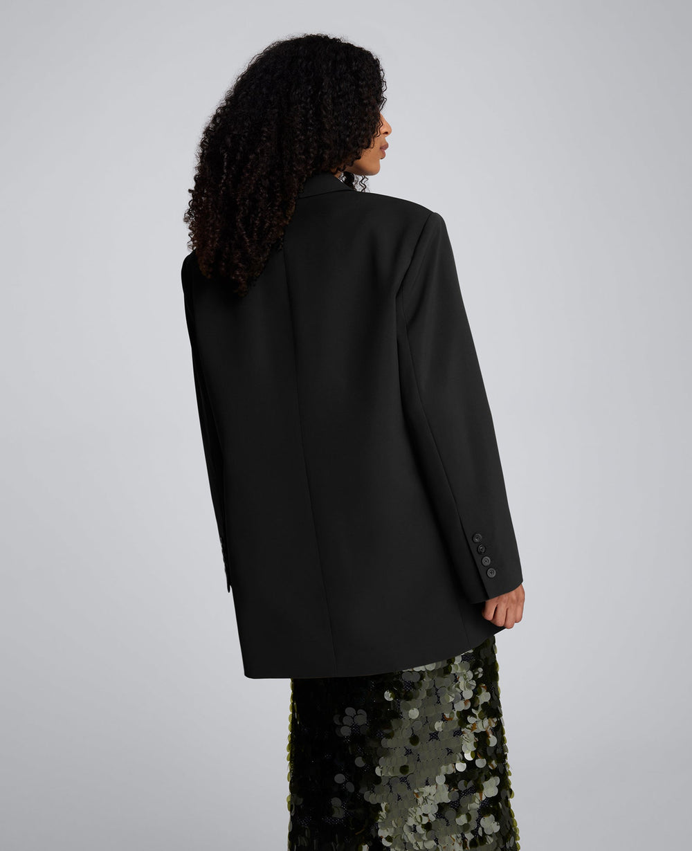 Kenneth Cole Luxe Twill Boyfriend Blazer – Oversized Black | Kenneth Cole | BLACK