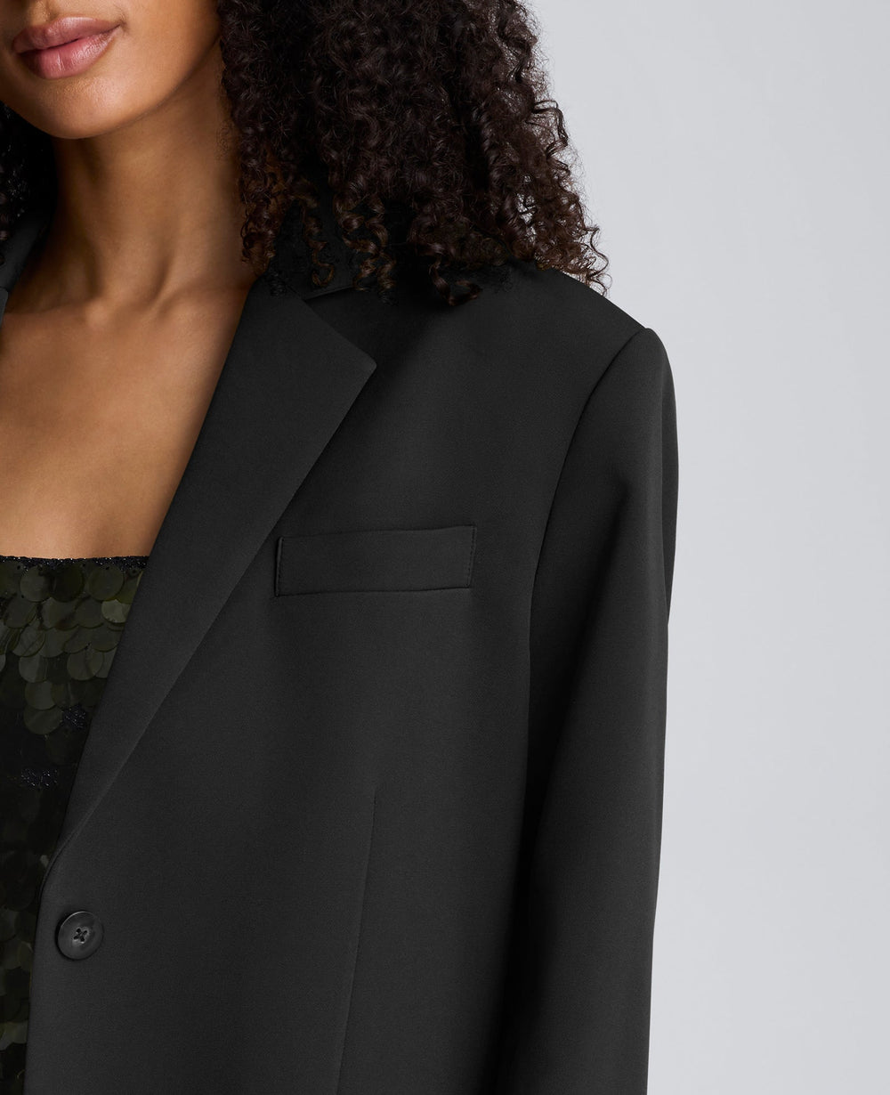 Kenneth Cole Luxe Twill Boyfriend Blazer – Oversized Black | Kenneth Cole | BLACK