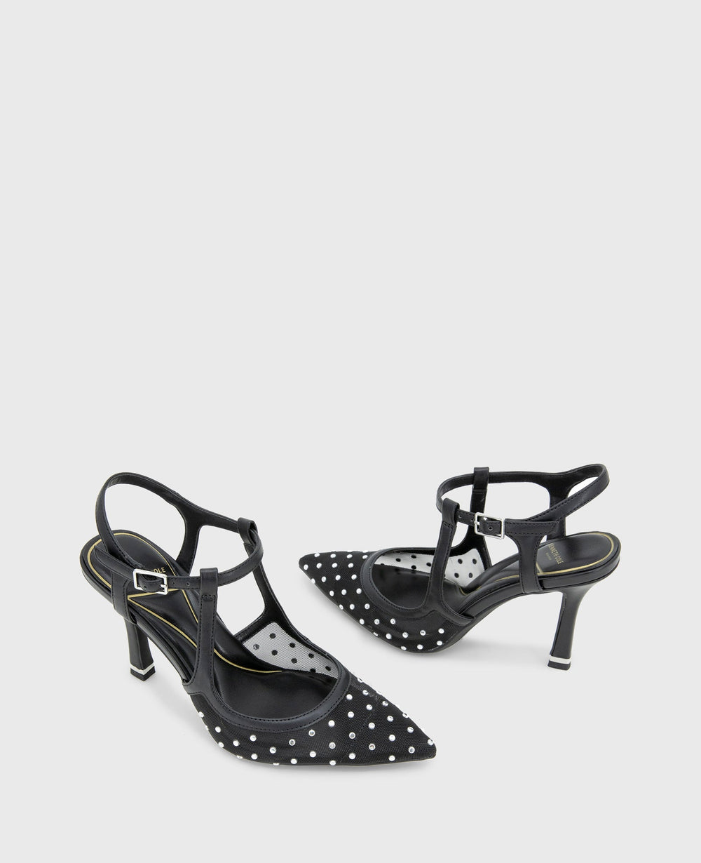 Kenneth Cole Shop Romi Black Stud Mesh Slingback Heel | Kenneth Cole | BLACK STUD MESH