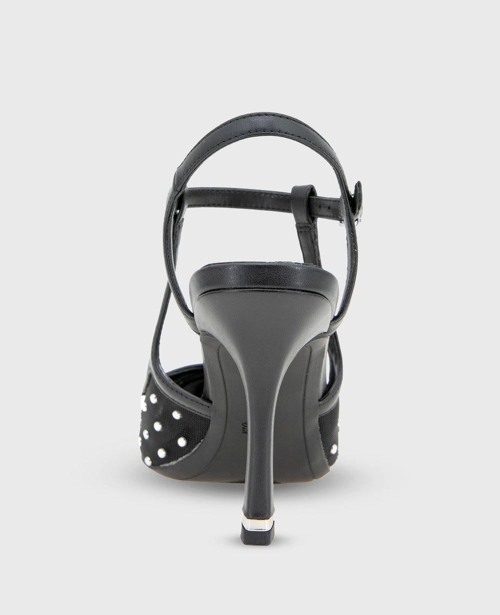 Kenneth Cole Shop Romi Black Stud Mesh Slingback Heel | Kenneth Cole | BLACK STUD MESH