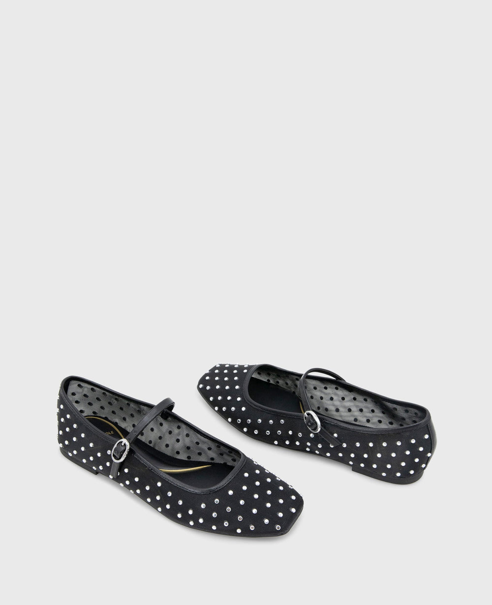 Kenneth Cole Shop Jasper Black Mesh Micro Stud Ballet Flat | Kenneth Cole | BLACK MESH
