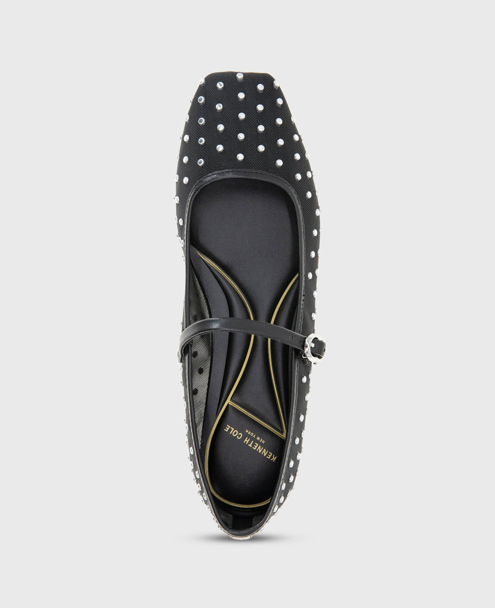 Kenneth Cole Shop Jasper Black Mesh Micro Stud Ballet Flat | Kenneth Cole | BLACK MESH