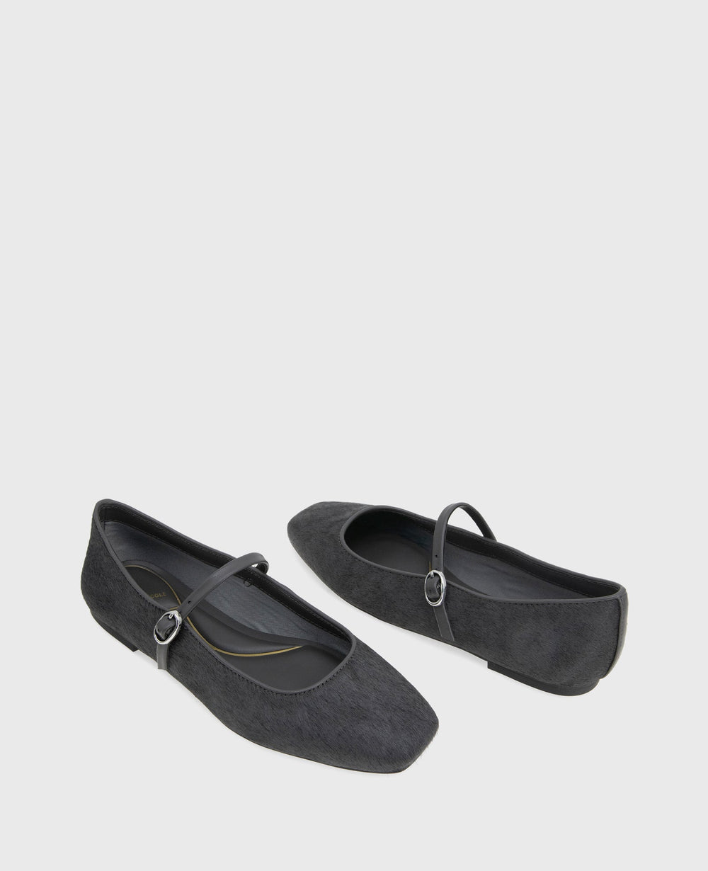 Kenneth Cole Shop Jasper Charcoal Calf Hair Ballet Flat | Kenneth Cole | CHARCOLE CALF HAIR