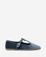 Kenneth Cole Verona Blue Velvet T-Strap Mary Jane Flat | Kenneth Cole | BLUE VELVET
