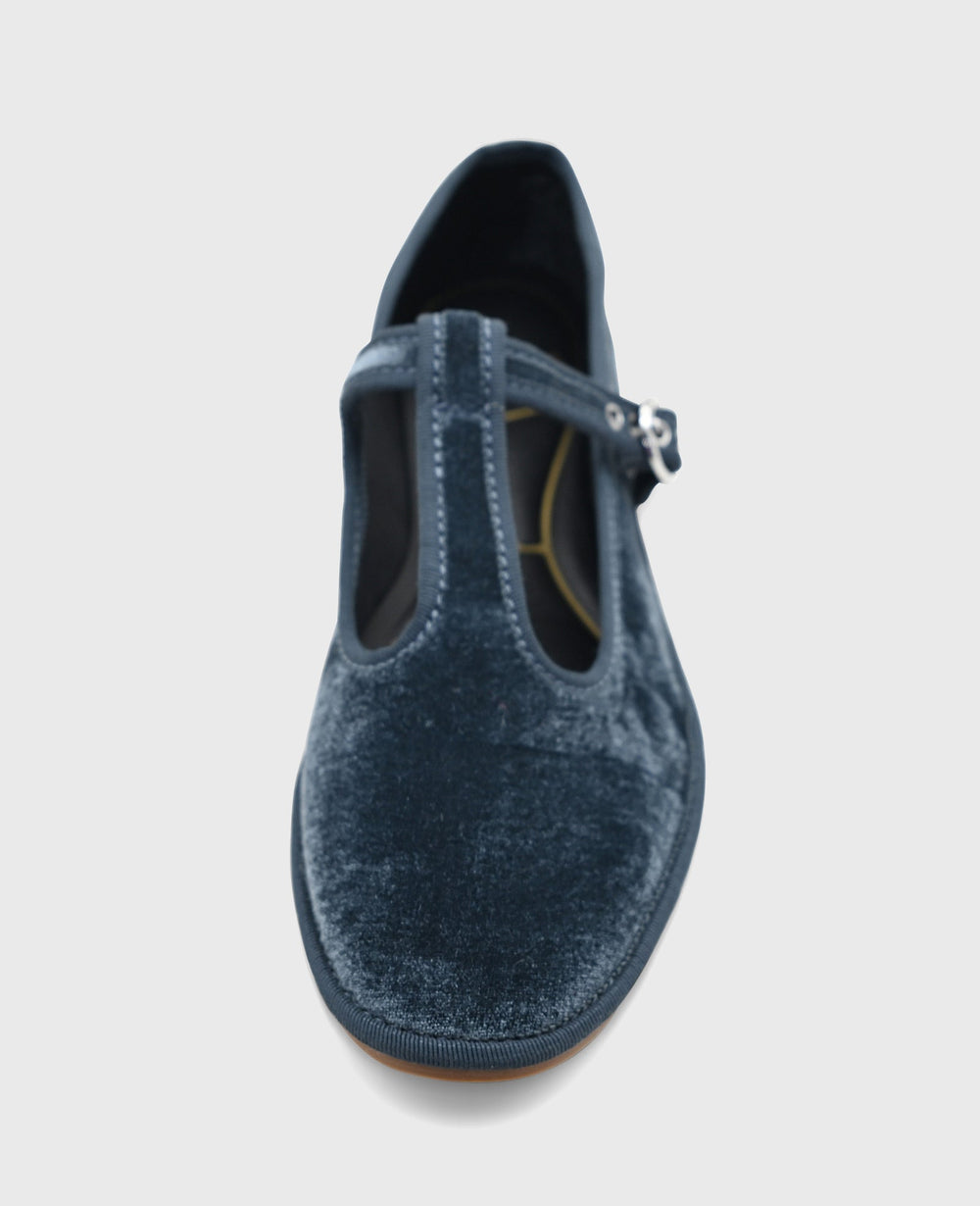 Kenneth Cole Verona Blue Velvet T-Strap Mary Jane Flat | Kenneth Cole | BLUE VELVET