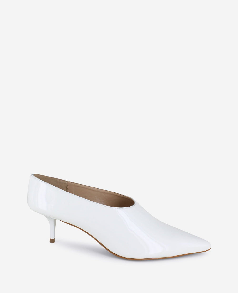 Kenneth Cole Shop Linxie White Patent Kitten Heel Pump | Kenneth Cole | SNOW PATENT