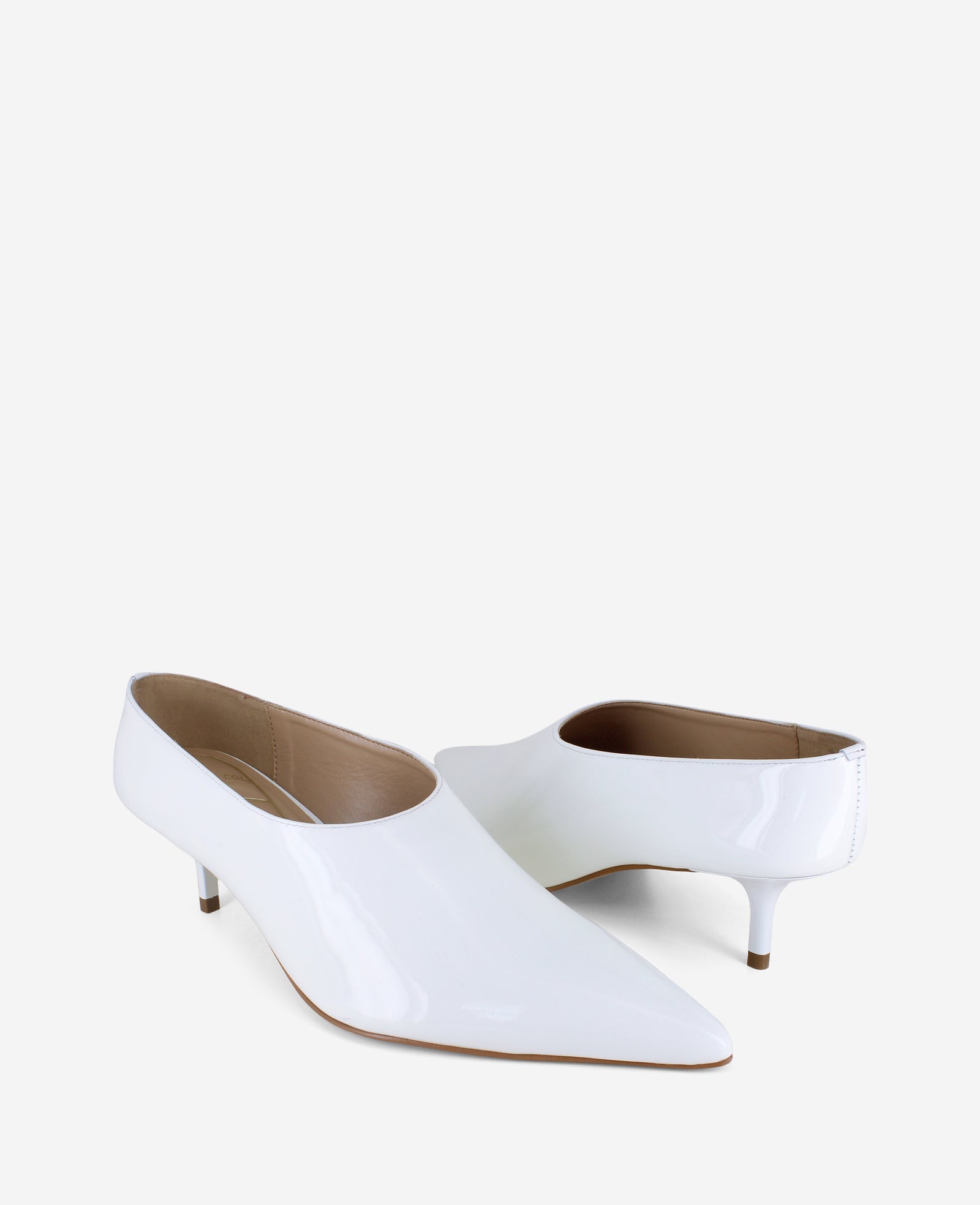 Kenneth Cole Shop Linxie White Patent Kitten Heel Pump | Kenneth Cole | SNOW PATENT
