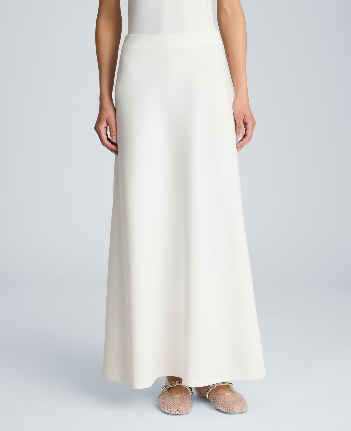 Kenneth Cole Pull On Flared Maxi Skirt | PURE WHITE