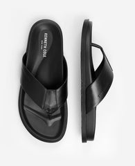 Kenneth Cole Worly Leather Sandal | BLACK LEATHER