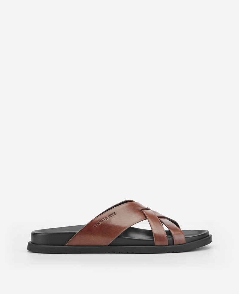 Kenneth Cole Wooper Leather Sandal | COGNAC LEATHER